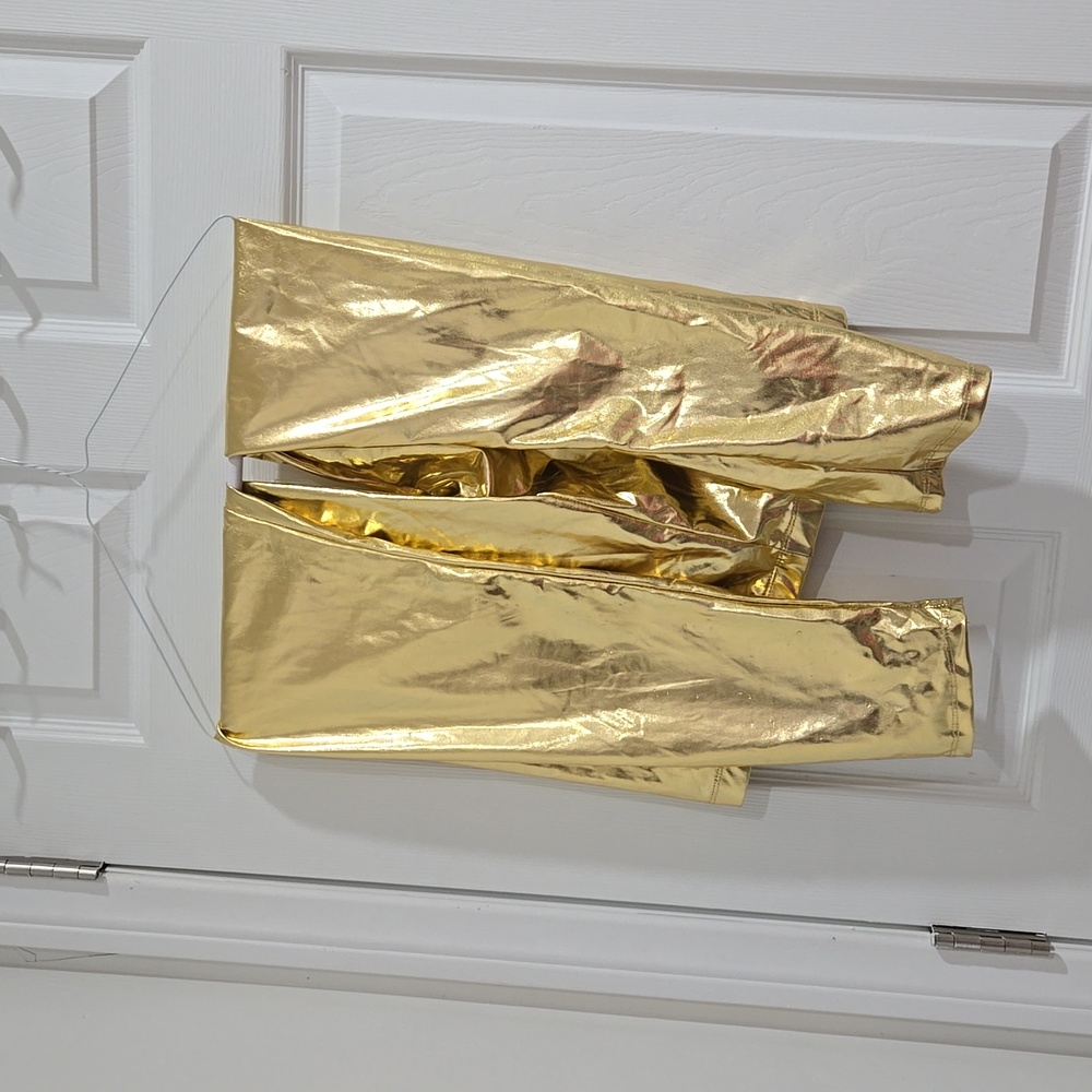 Women's gold leggings, size XL